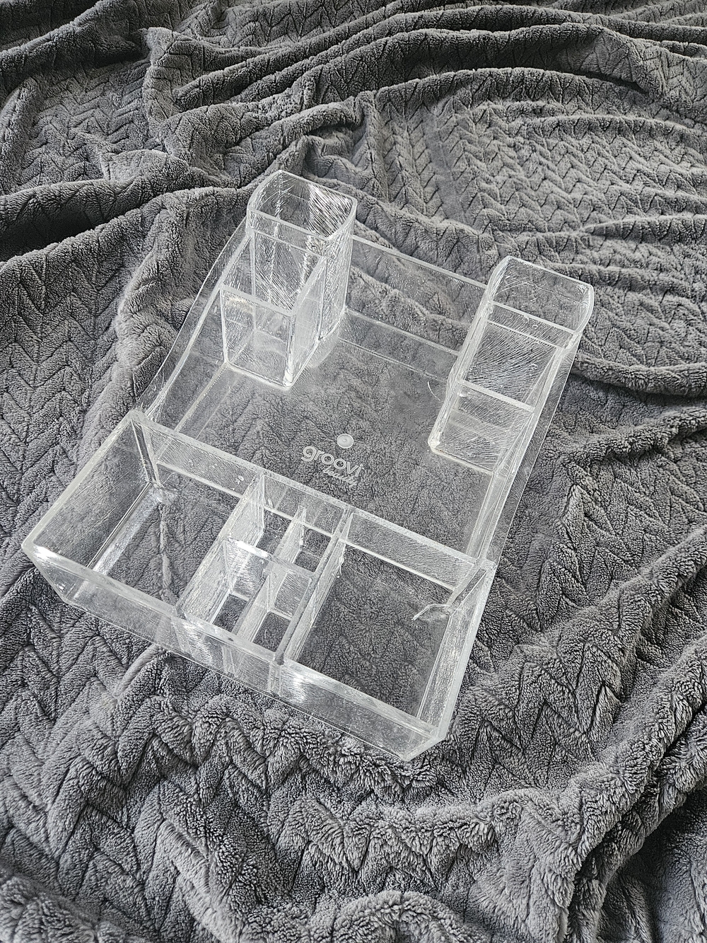 groove Clear Acrylic Desk Organizer - Transparent